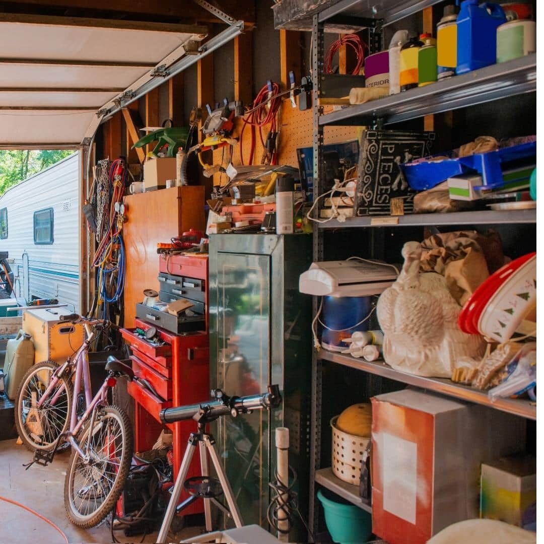 A garage full of junk